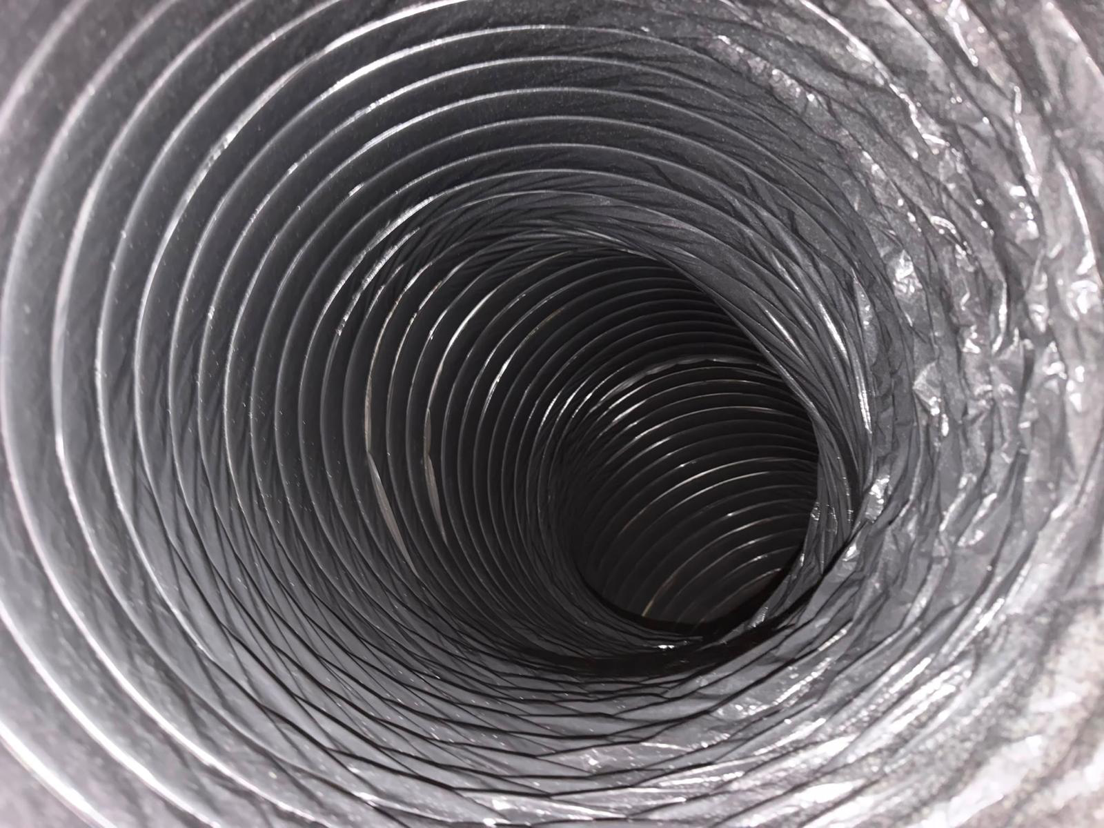 Air duct after professional cleaning